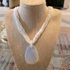 Moonstone Pendant Beaded Necklace